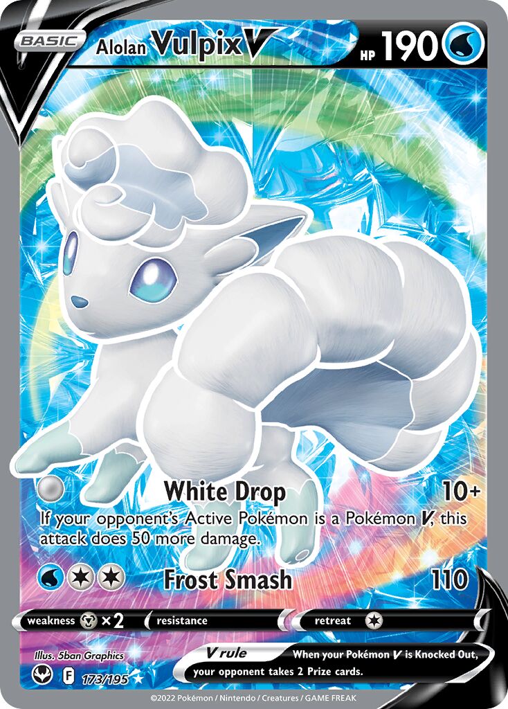 Alolan Vulpix V 173/245 — Silver Tempest (English Pokémon TCG card)