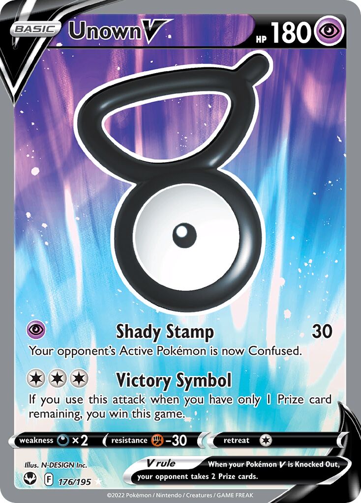 Unown V 176/245 — Silver Tempest (English Pokémon TCG card)