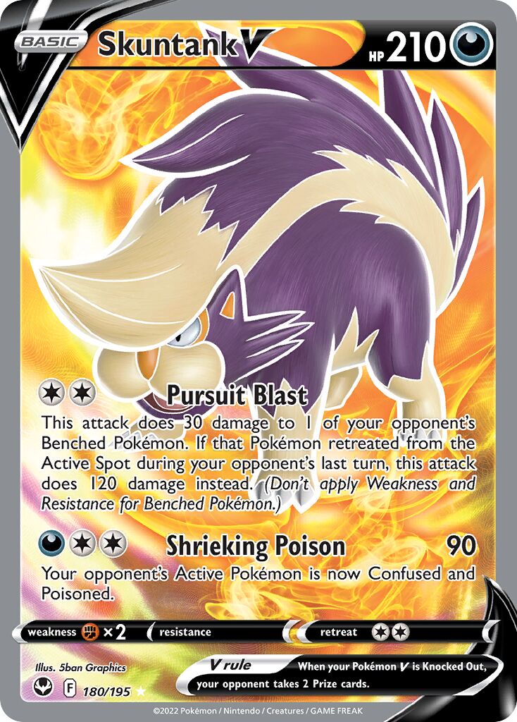 Skuntank V 180/245 — Silver Tempest (English Pokémon TCG card)