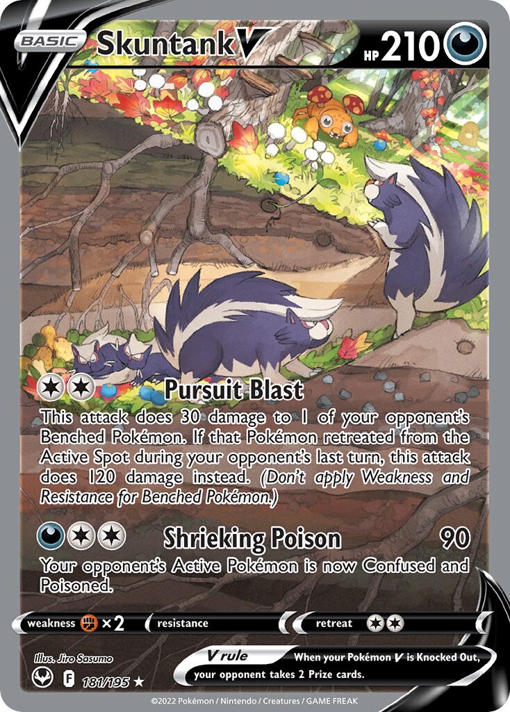 Skuntank V 181/245 — Silver Tempest (English Pokémon TCG card)