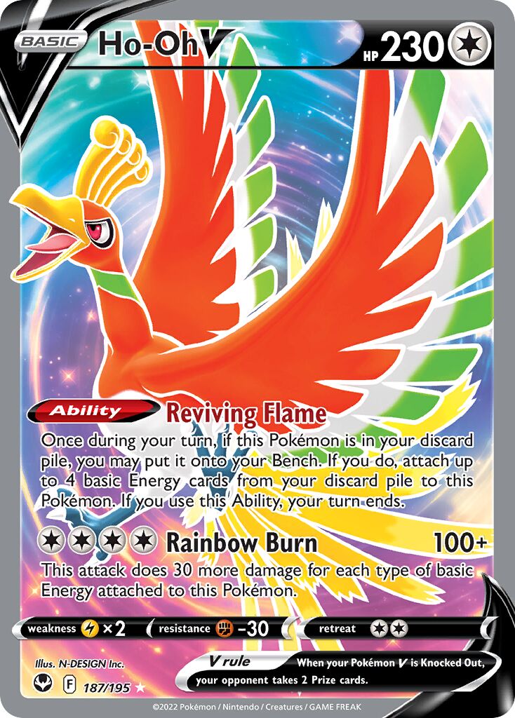Ho-Oh V 187/245 — Silver Tempest (English Pokémon TCG card)