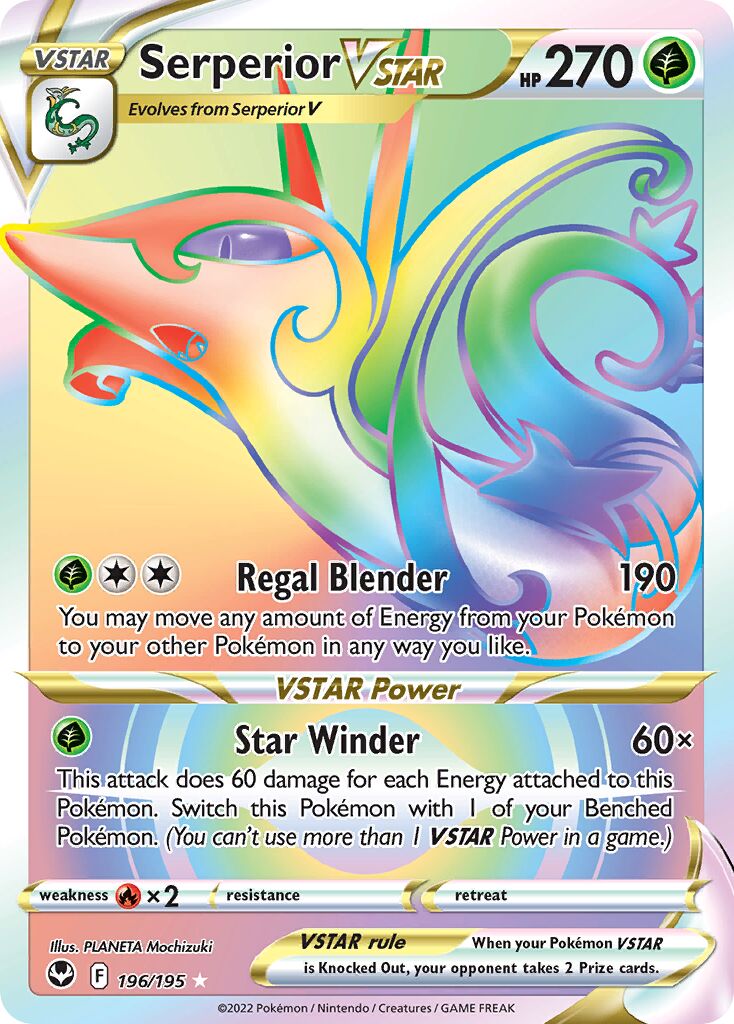 Serperior VSTAR 196/245 — Silver Tempest (English Pokémon TCG card)