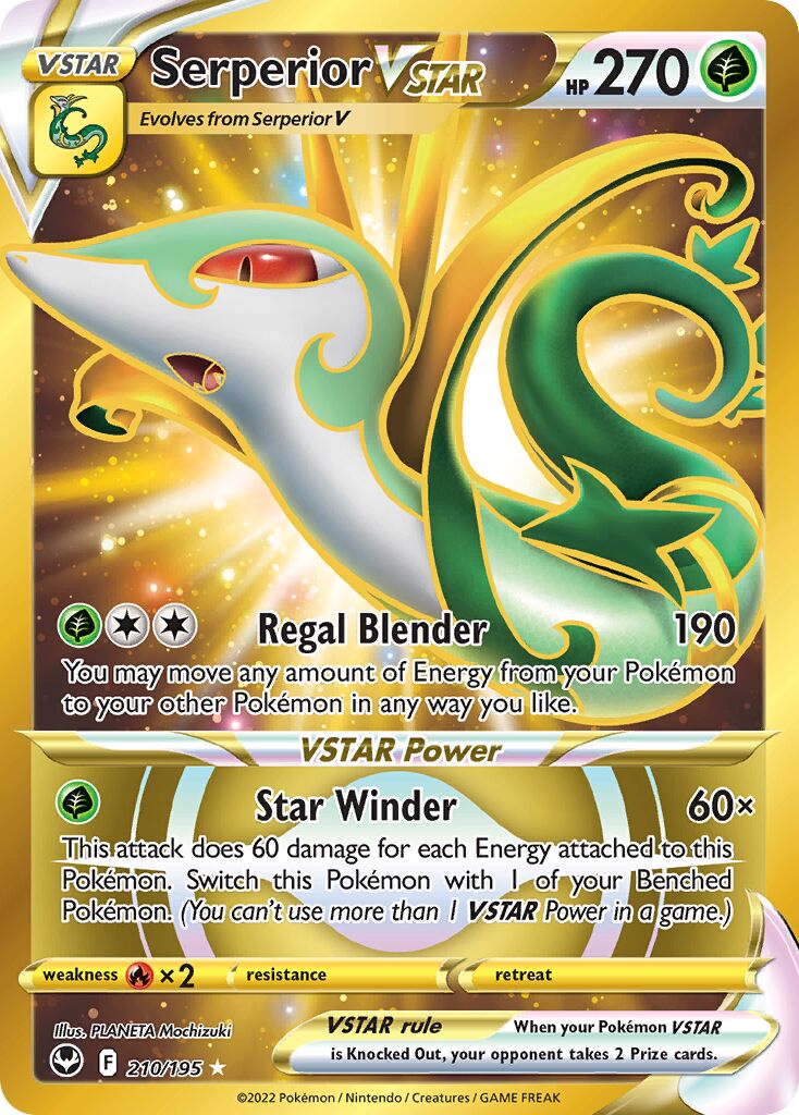 Serperior VSTAR 210/245 — Silver Tempest (English Pokémon TCG card)