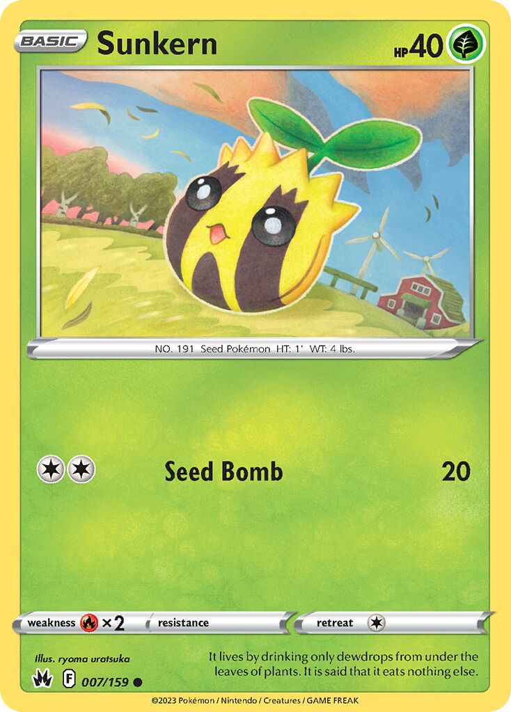 Sunkern 007/230 — Crown Zenith (English Pokémon TCG card)