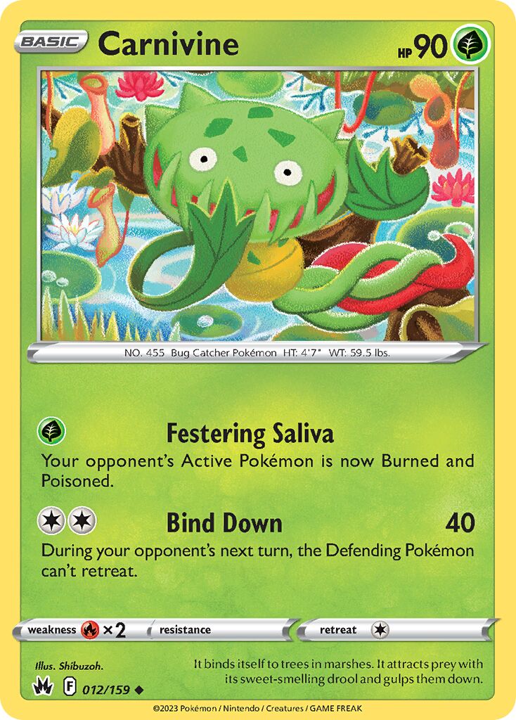 Carnivine 012/230 — Crown Zenith (English Pokémon TCG card)