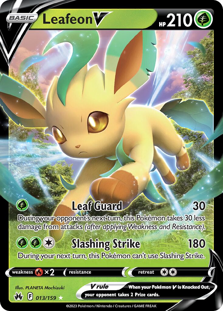 Leafeon V 013/230 — Crown Zenith (English Pokémon TCG card)
