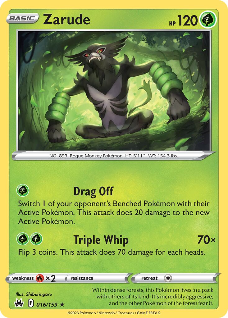 Zarude 016/230 — Crown Zenith (English Pokémon TCG card)
