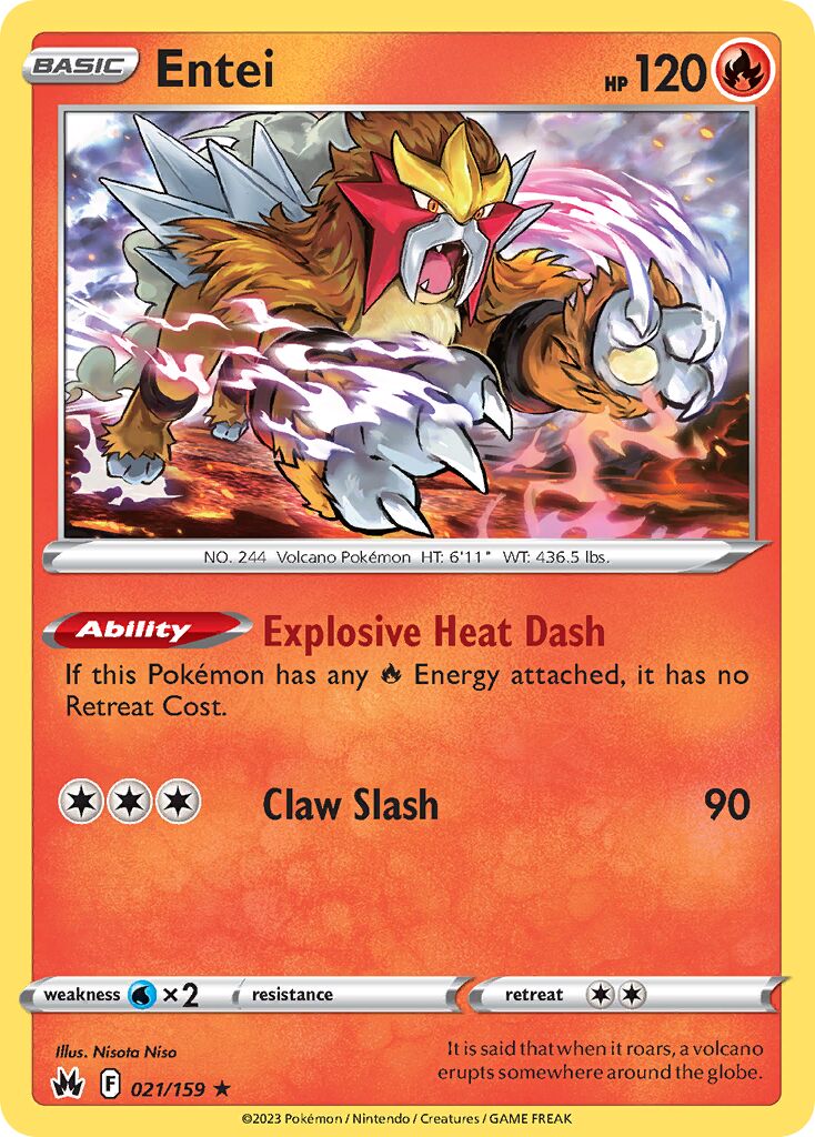 Entei 021/230 — Crown Zenith (English Pokémon TCG card)