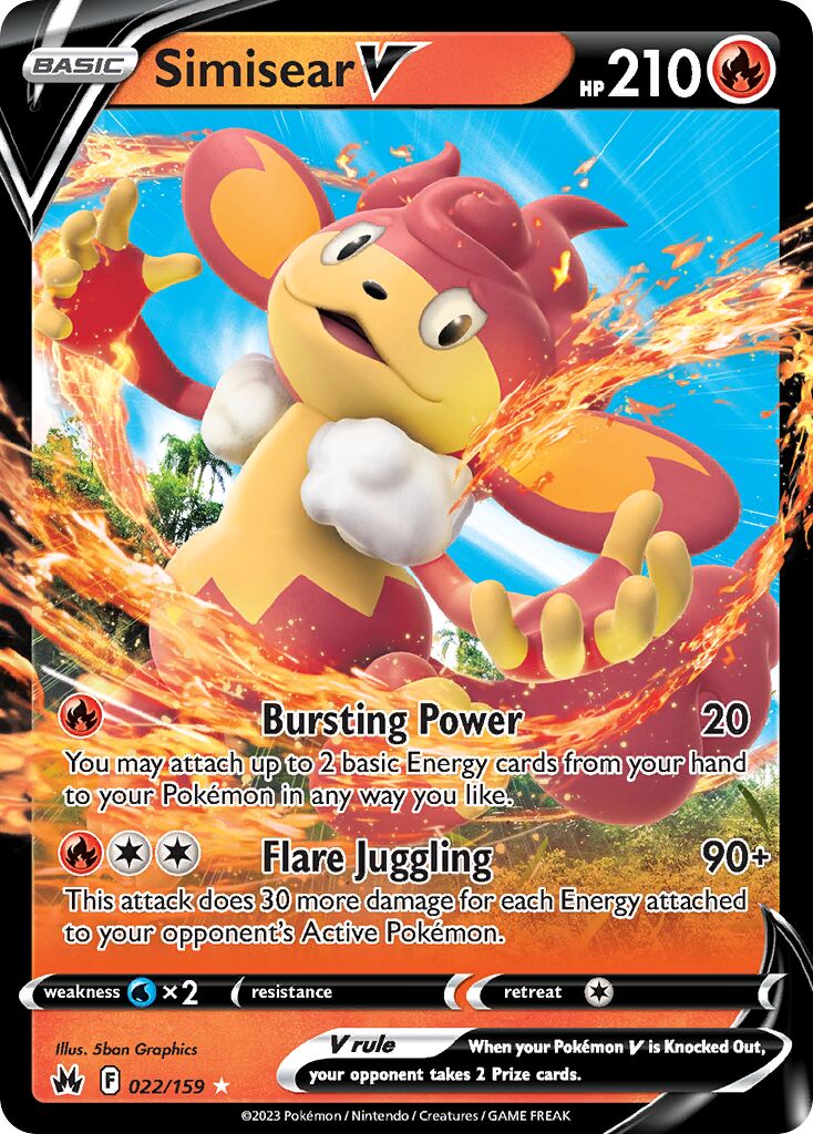 Simisear V 022/230 — Crown Zenith (English Pokémon TCG card)