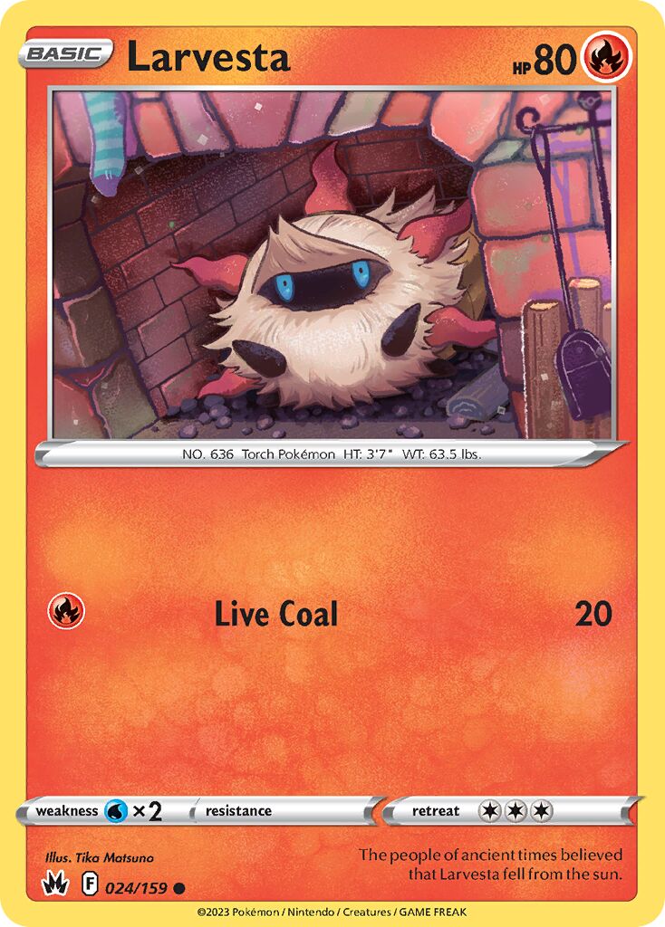 Larvesta 024/230 — Crown Zenith (English Pokémon TCG card)