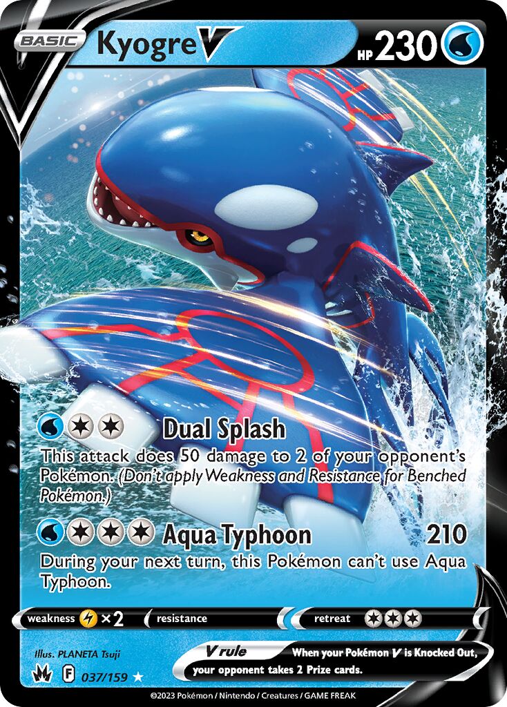 Kyogre V 037/230 — Crown Zenith (English Pokémon TCG card)
