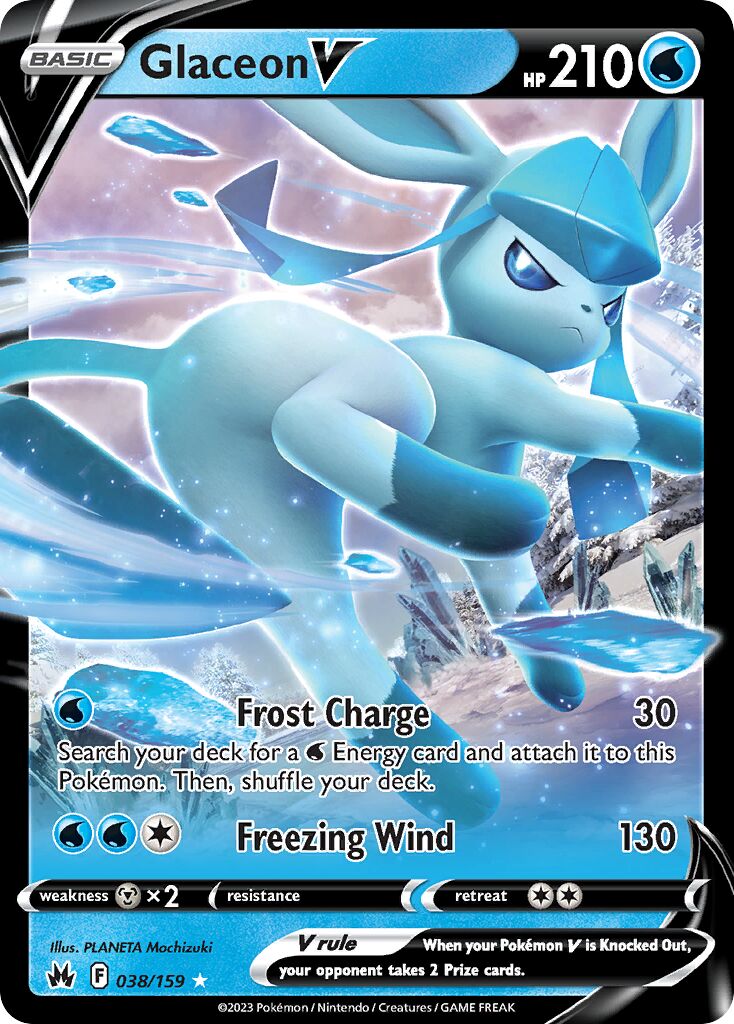 Glaceon V 038/230 — Crown Zenith (English Pokémon TCG card)