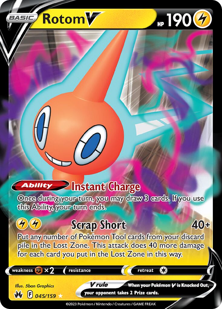 Rotom V 045/230 — Crown Zenith (English Pokémon TCG card)