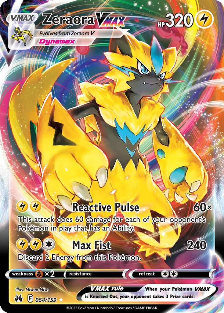 Zeraora VMAX 054/230 — Crown Zenith (English Pokémon TCG card)