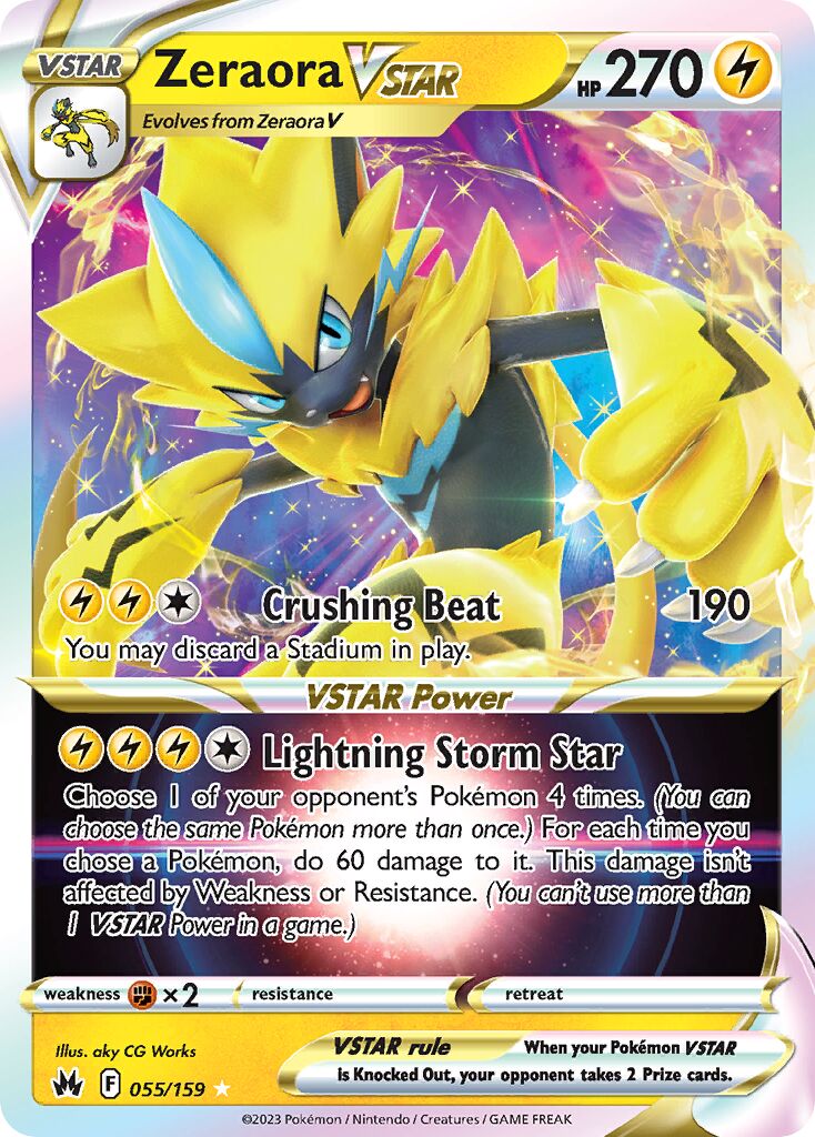 Zeraora VSTAR 055/230 — Crown Zenith (English Pokémon TCG card)