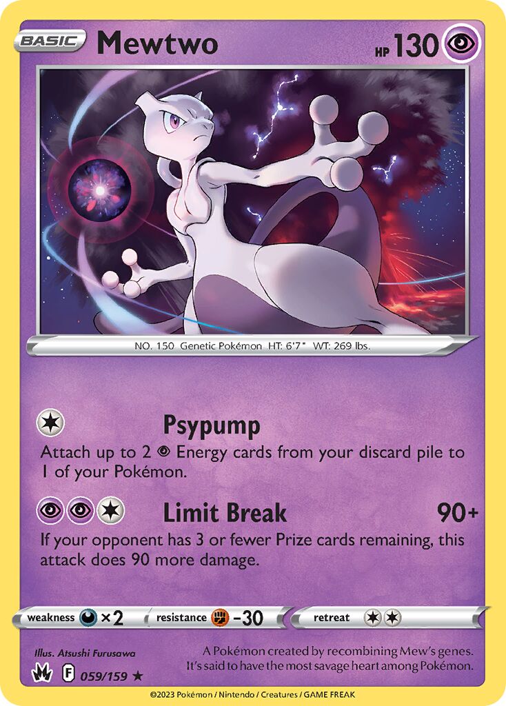 Mewtwo 059/230 — Crown Zenith (English Pokémon TCG card)