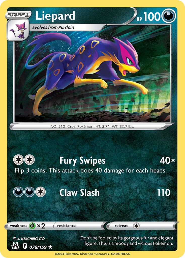 Liepard 078/230 — Crown Zenith (English Pokémon TCG card)