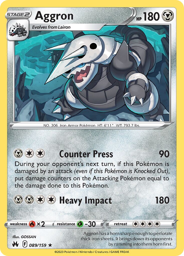 Aggron 089/230 — Crown Zenith (English Pokémon TCG card)