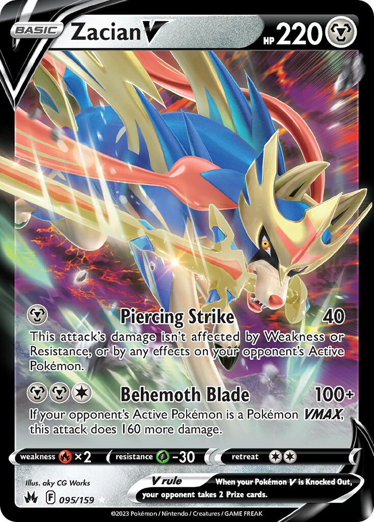 Zacian V 095/230 — Crown Zenith (English Pokémon TCG card)