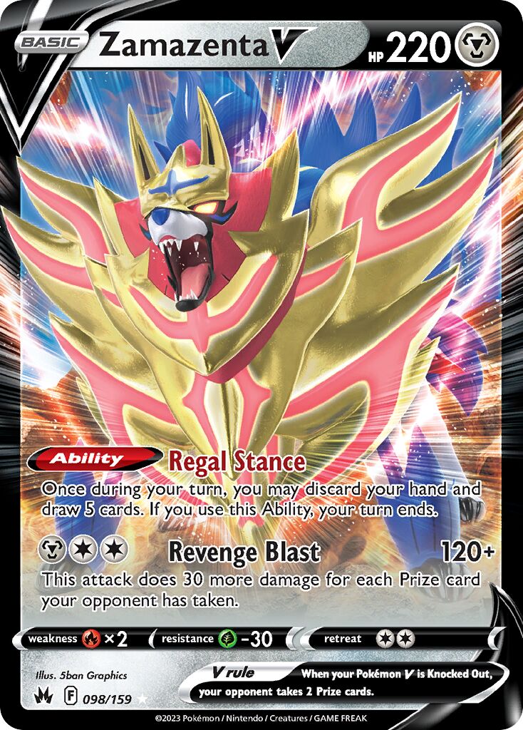 Zamazenta V 098/230 — Crown Zenith (English Pokémon TCG card)