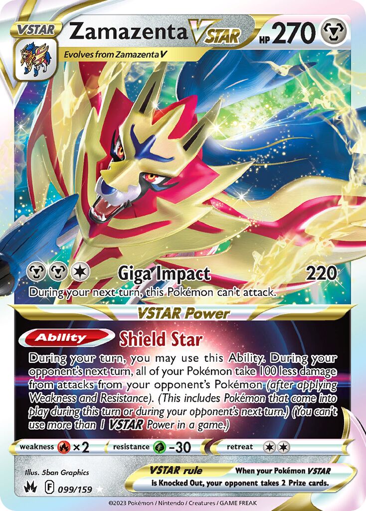 Zamazenta VSTAR 099/230 — Crown Zenith (English Pokémon TCG card)