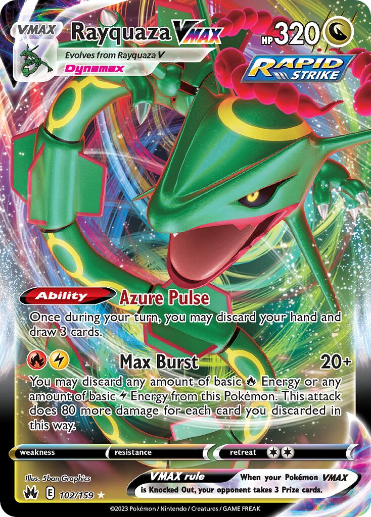 Rayquaza VMAX 102/230 — Crown Zenith (English Pokémon TCG card)