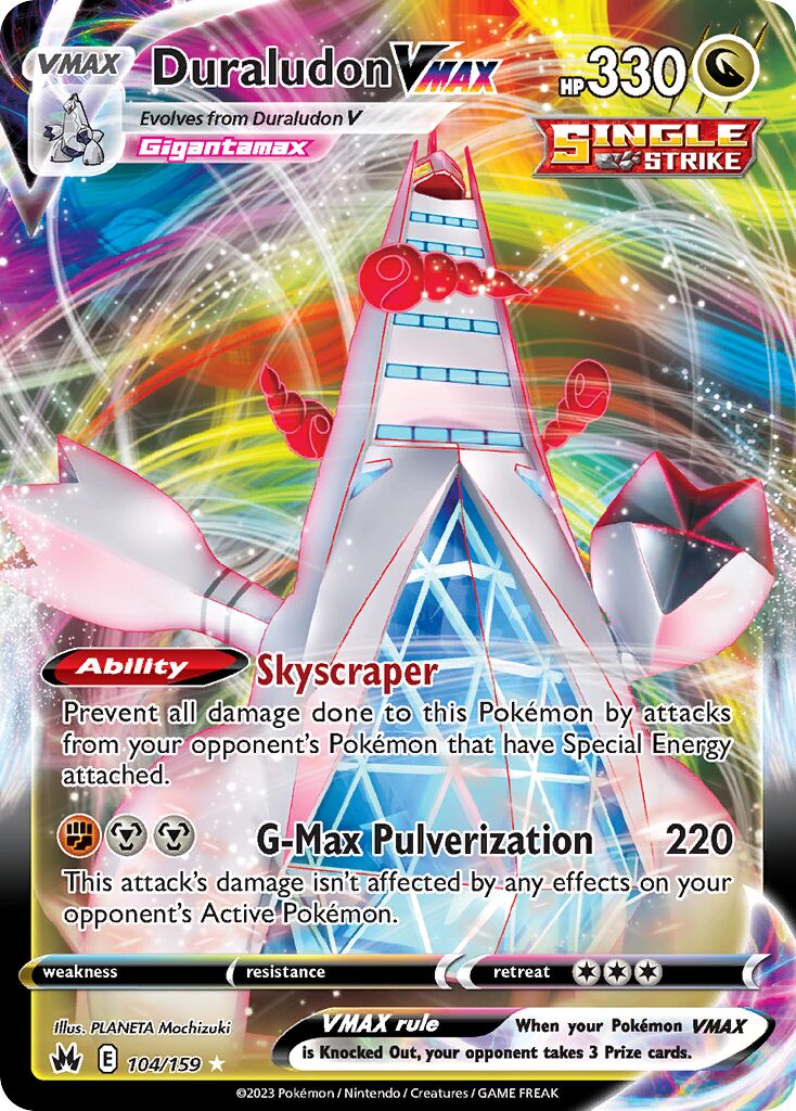 Duraludon VMAX 104/230 — Crown Zenith (English Pokémon TCG card)