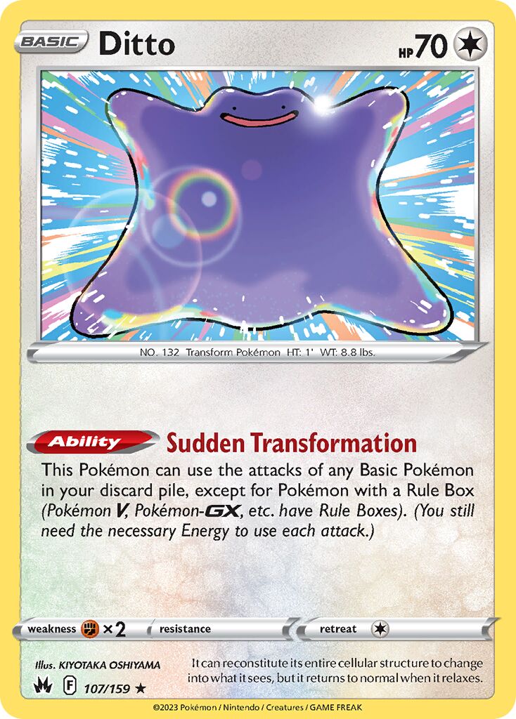 Ditto 107/230 — Crown Zenith (English Pokémon TCG card)