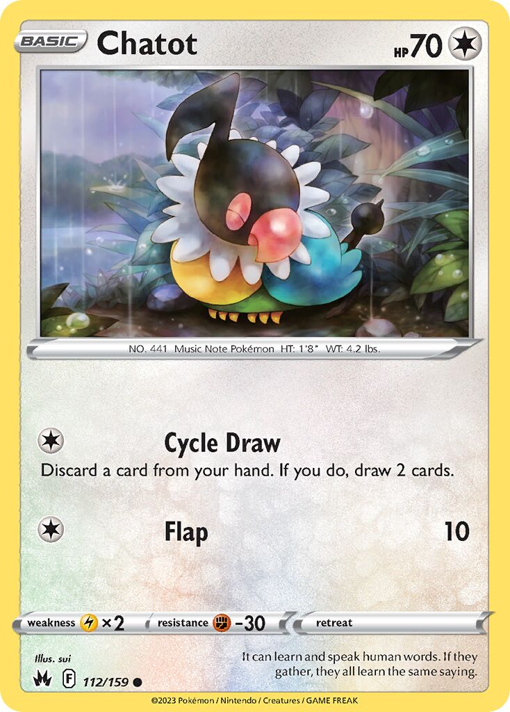 Chatot 112/230 — Crown Zenith (English Pokémon TCG card)