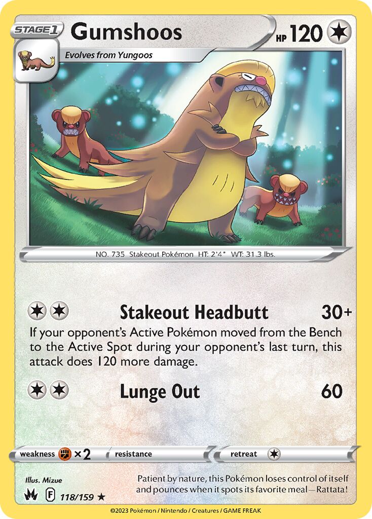 Gumshoos 118/230 — Crown Zenith (English Pokémon TCG card)