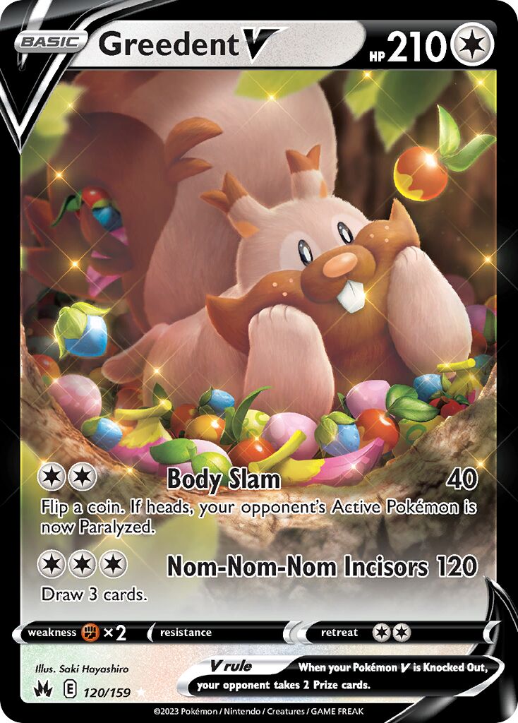 Greedent V 120/230 — Crown Zenith (English Pokémon TCG card)