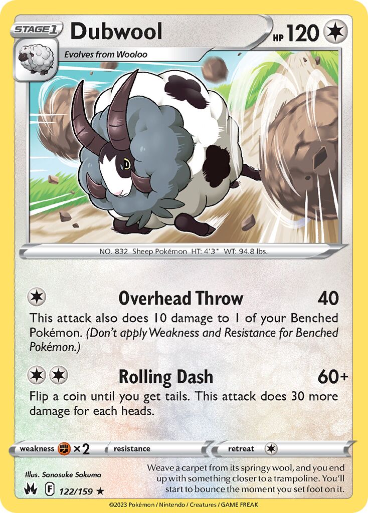 Dubwool 122/230 — Crown Zenith (English Pokémon TCG card)