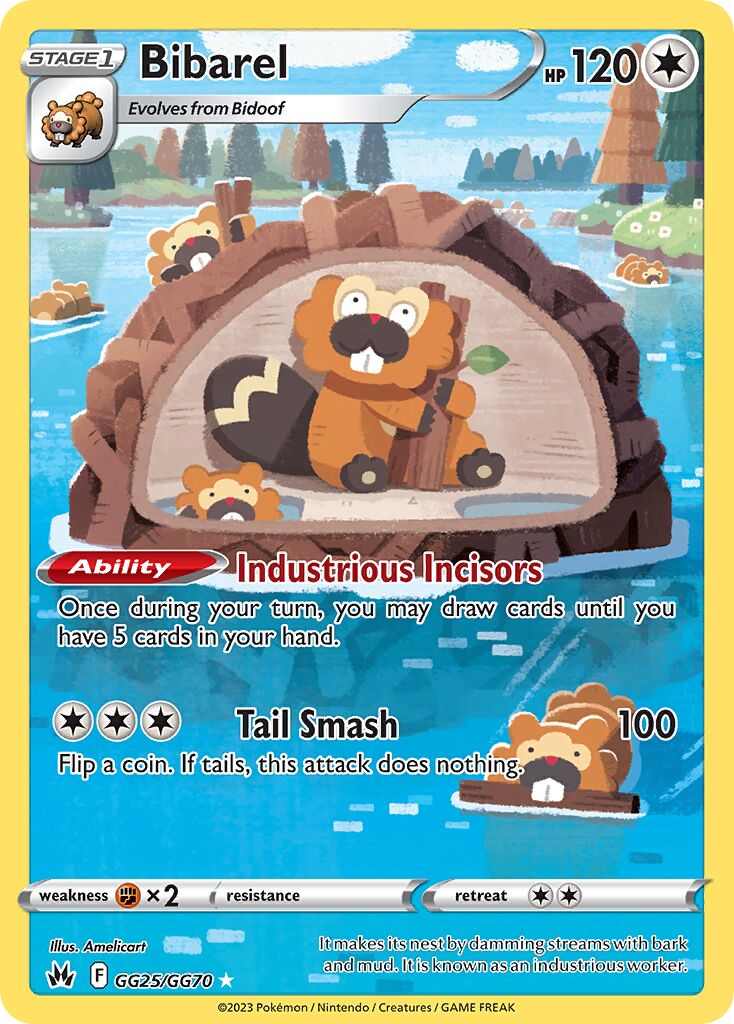 Bibarel 025/230 — Crown Zenith (English Pokémon TCG card)