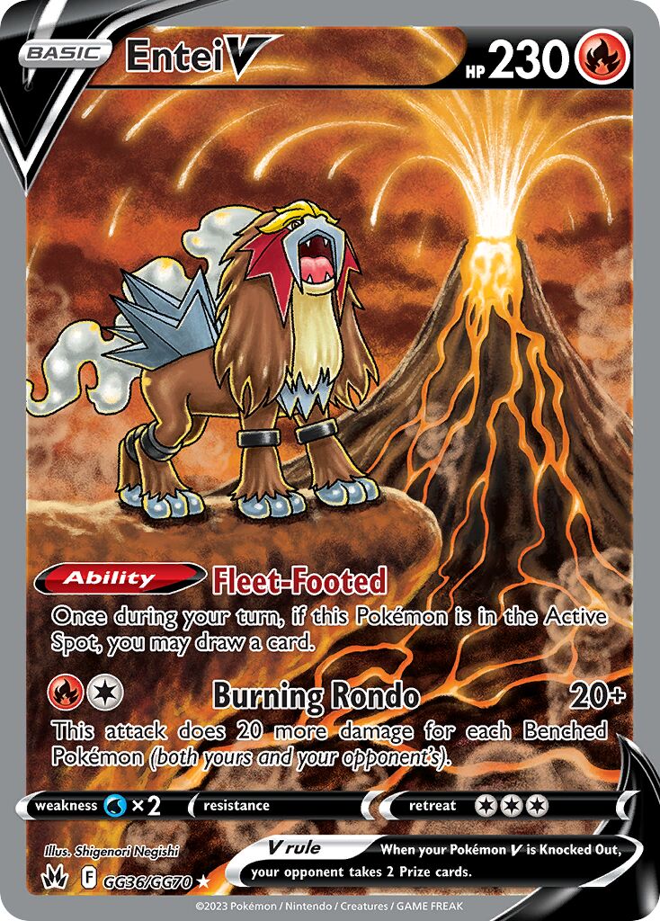 Entei V 036/230 — Crown Zenith (English Pokémon TCG card)