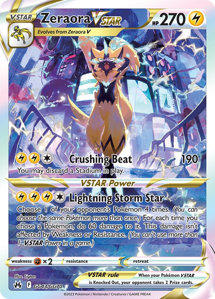 Zeraora VSTAR 043/230 — Crown Zenith (English Pokémon TCG card)