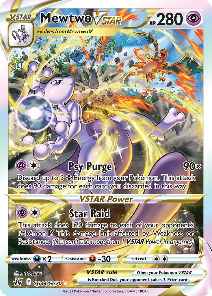 Mewtwo VSTAR 044/230 — Crown Zenith (English Pokémon TCG card)