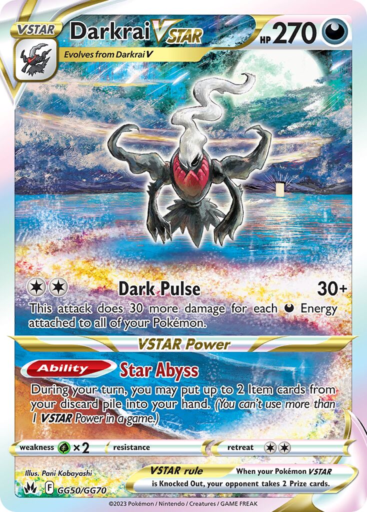 Darkrai VSTAR 050/230 — Crown Zenith (English Pokémon TCG card)