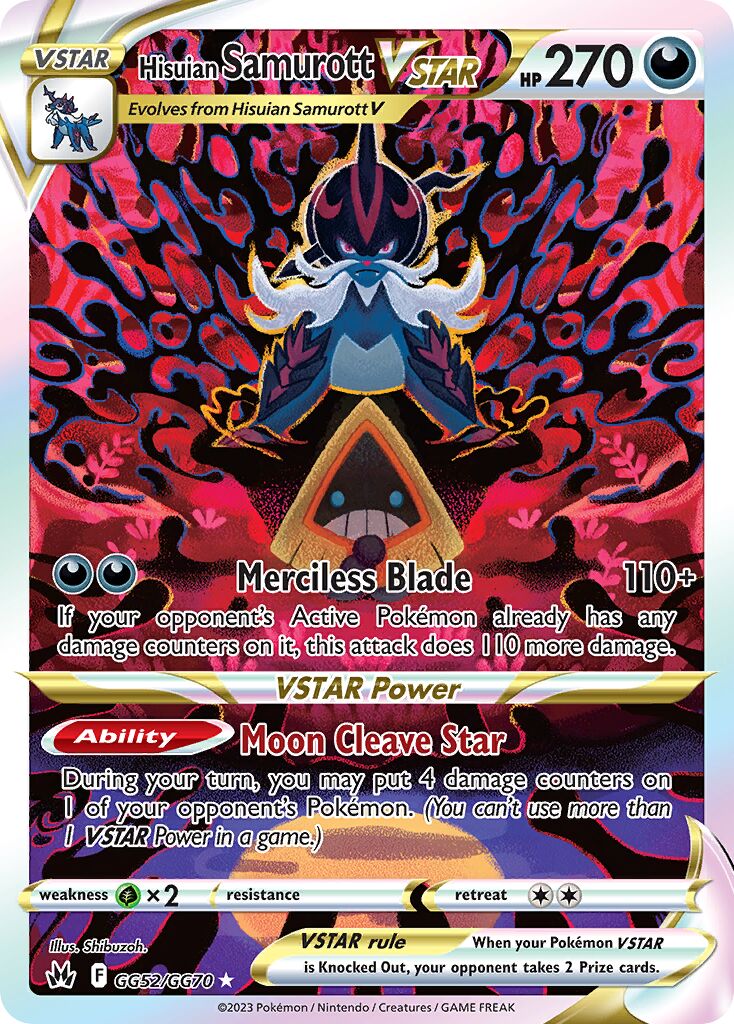 Hisuian Samurott VSTAR 052/230 — Crown Zenith (English Pokémon TCG card)