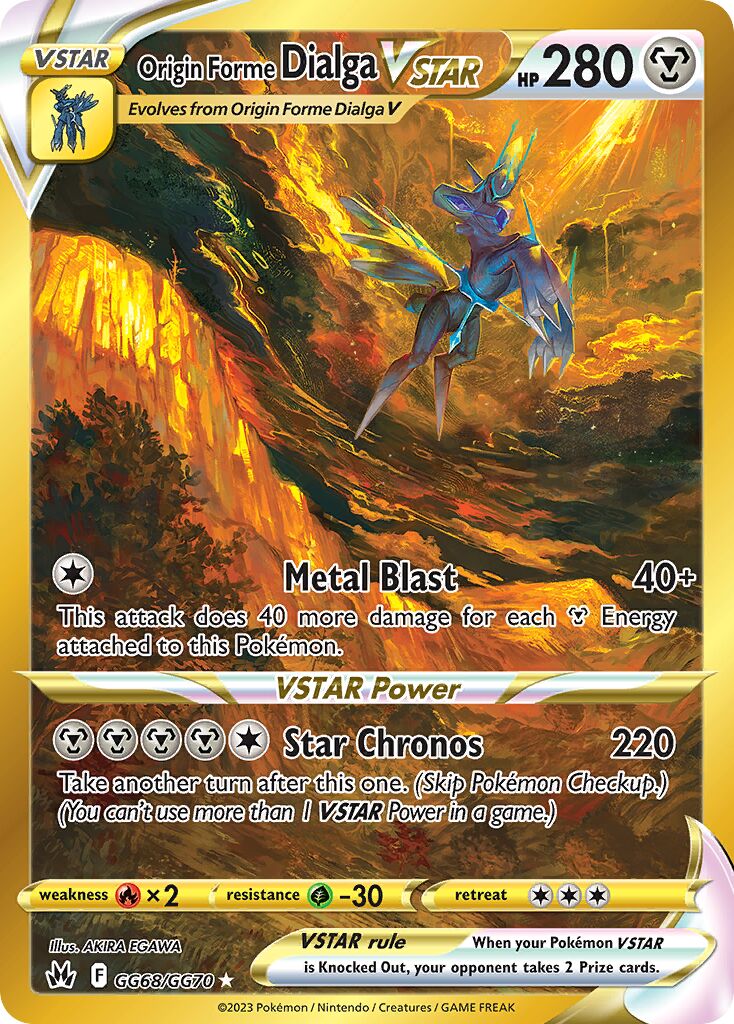 Origin Forme Dialga VSTAR 068/230 — Crown Zenith (English Pokémon TCG card)
