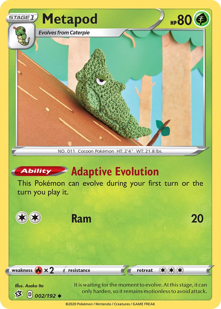 Metapod 002/192 — Rebel Clash (English Pokémon TCG card)