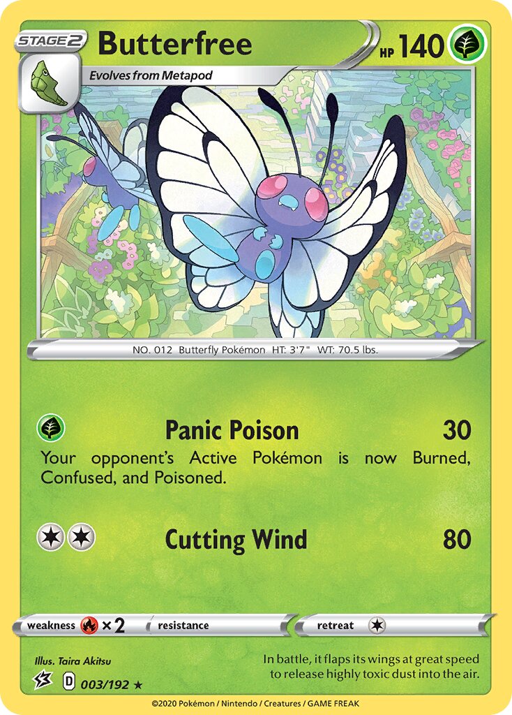 Butterfree 003/192 — Rebel Clash (English Pokémon TCG card)