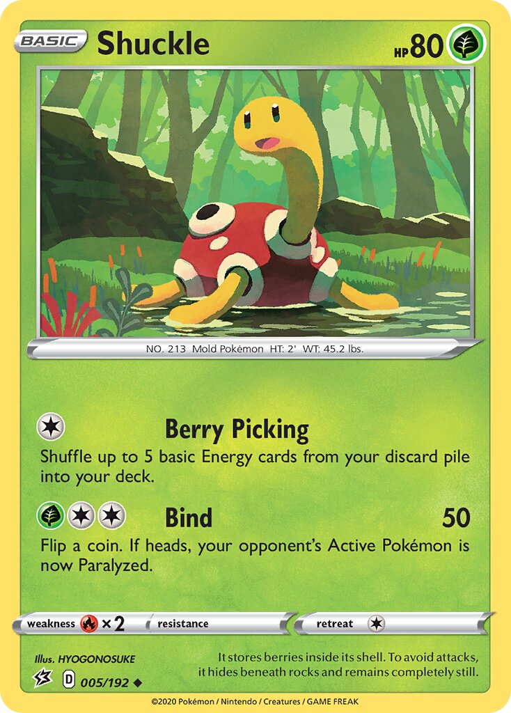 Shuckle 005/192 — Rebel Clash (English Pokémon TCG card)