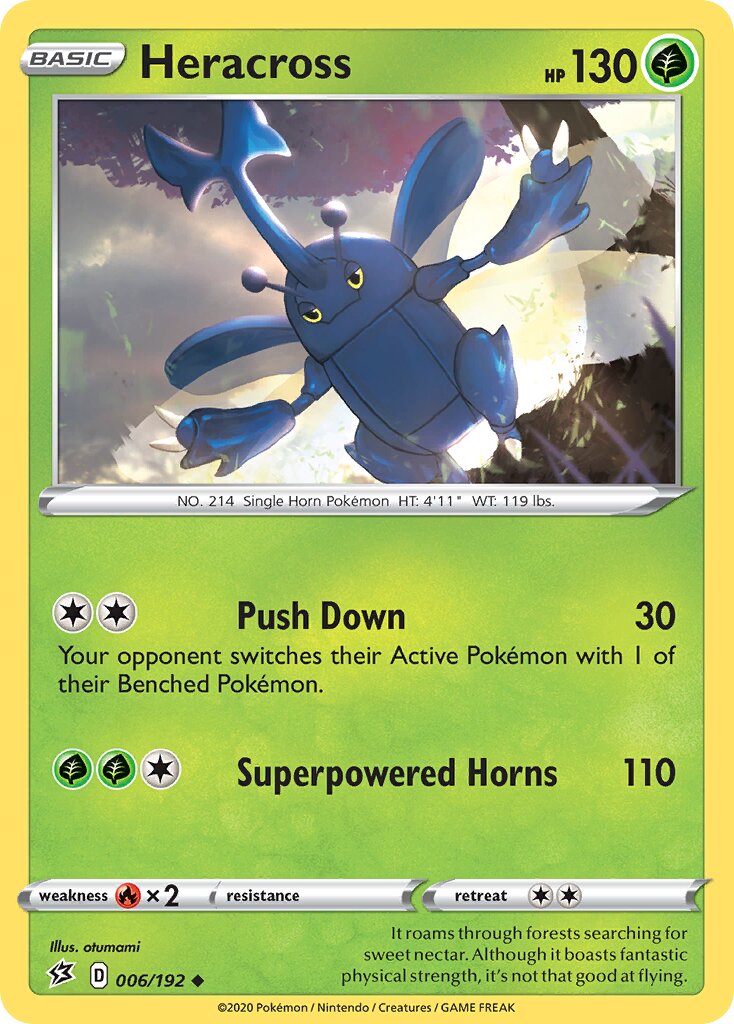 Heracross 006/192 — Rebel Clash (English Pokémon TCG card)