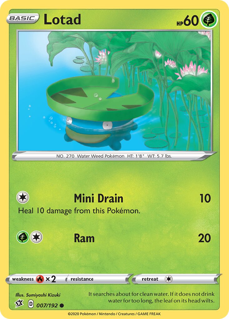 Lotad 007/192 — Rebel Clash (English Pokémon TCG card)