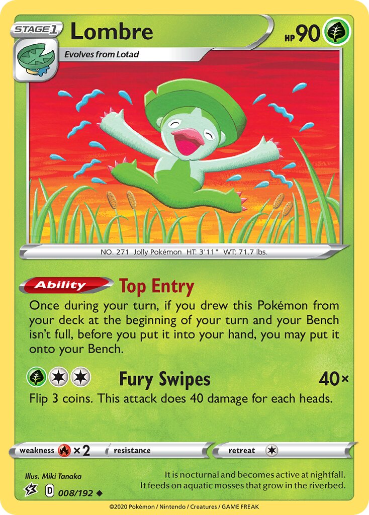 Lombre 008/192 — Rebel Clash (English Pokémon TCG card)