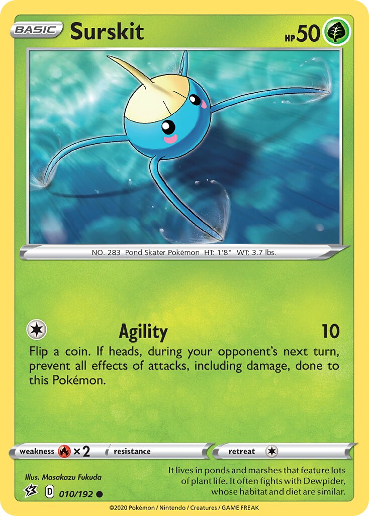 Surskit 010/192 — Rebel Clash (English Pokémon TCG card)
