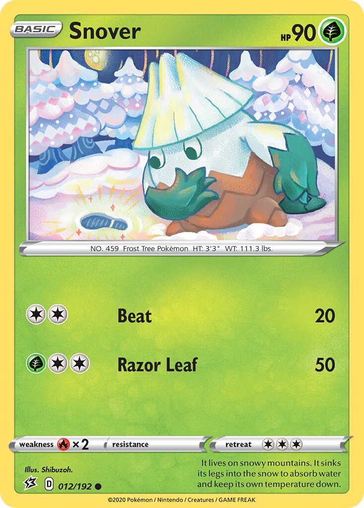 Snover 012/192 — Rebel Clash (English Pokémon TCG card)