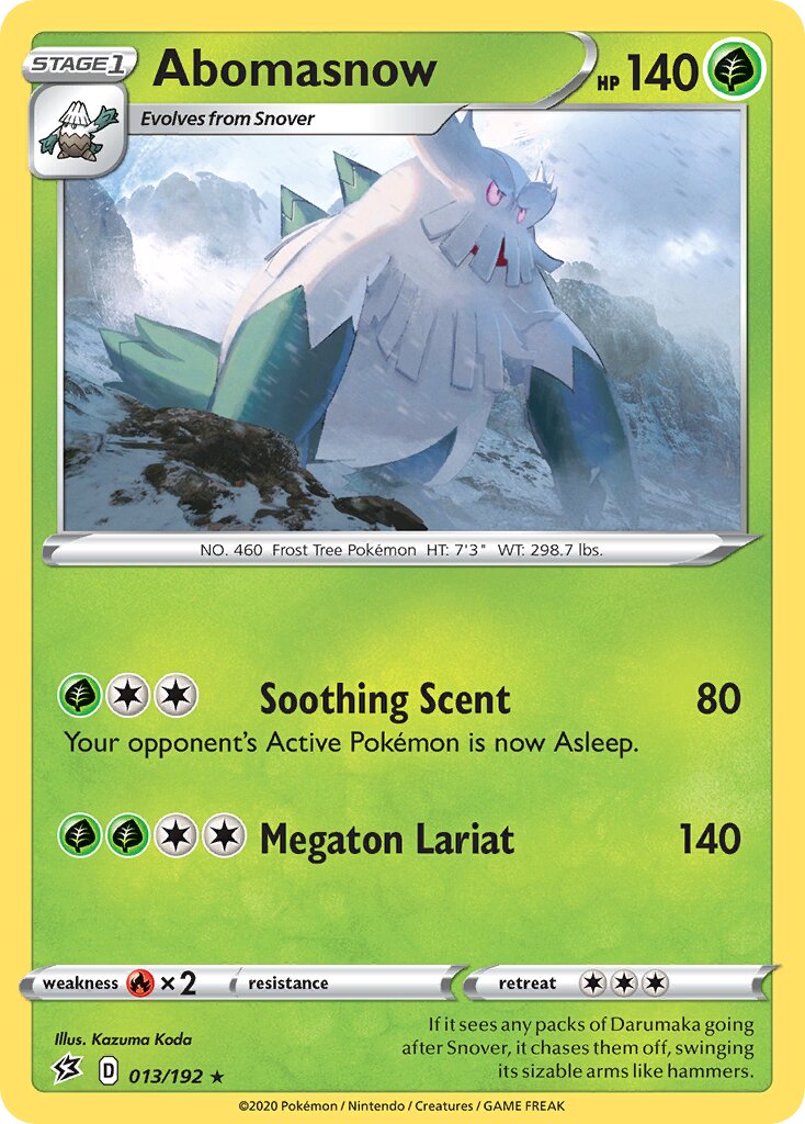 Abomasnow 013/192 — Rebel Clash (English Pokémon TCG card)
