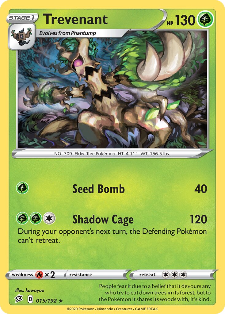 Trevenant 015/192 — Rebel Clash (English Pokémon TCG card)