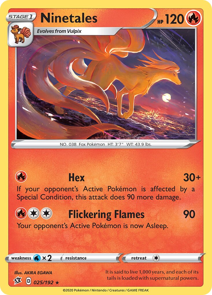 Ninetales 025/192 — Rebel Clash (English Pokémon TCG card)